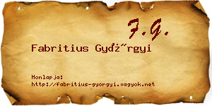 Fabritius Györgyi névjegykártya